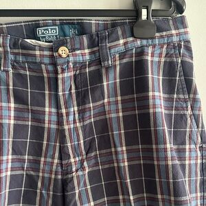 Polo Ralph Lauren Plaid Shorts - Navy and Red Size 33